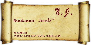 Neubauer Jenő névjegykártya
